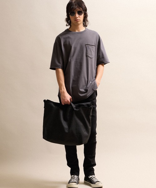 CANVAS 2WAY HANDLE FLAP SHOULDER BAG / LARGE / コットン