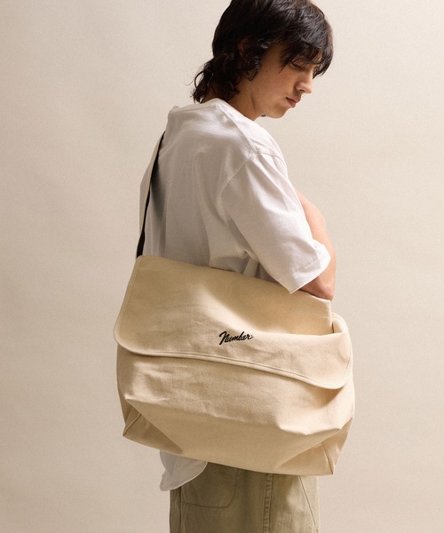CANVAS 2WAY HANDLE FLAP SHOULDER BAG / LARGE / コットン