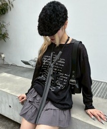 【nmtc+】see through lettering long sleeve tee / 【エヌエムティーシープラス】シースルーレタリングプリント長袖Tシャツ