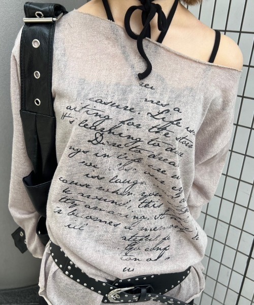 nmtc+】see through lettering long sleeve tee（Tシャツ