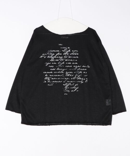 Never mind the XU / Chikashitsu+（ネバーマインド ザ エックスユー / チカシツプラス）の「【nmtc+】see through lettering long sleeve tee / 【エヌエムティーシープラス】シースルーレタリングプリント長袖Tシャツ（Tシャツ/カットソー・メンズ・ホワイト/ブラック/ベージュ・ONE SIZE）」の21枚目の写真
