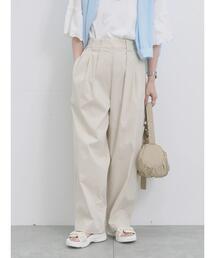 Samansa Mos2 blue | ストレッチタックカーブパンツ(その他パンツ)