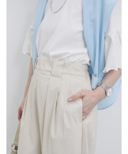 Samansa Mos2 blue（サマンサモスモスブルー）の「ストレッチタックカーブパンツ（その他パンツ・レディース・ライトベージュ/チャコールグレー/シルバーグレー・F）」の5枚目の写真