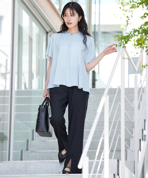 ブラウス シャツ 「シワになりにくい」フレアーパネルブラウス/夏服/オフィスカジュアル/羽織り レディース シワになりにくい◎】フレアーパネルブラウス/夏服/オフィス