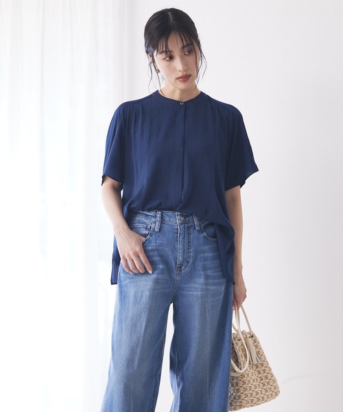 ブラウス シャツ 「シワになりにくい」フレアーパネルブラウス/夏服/オフィスカジュアル/羽織り レディース シワになりにくい◎】フレアーパネルブラウス/夏服/オフィス