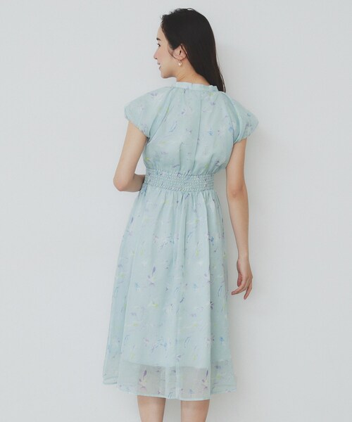 index（インデックス）の「シアーフラワーワンピース【洗濯機洗い可】（ワンピース・レディース・アイボリー系/グリーン系1/ネイビー系・40/38/42/36）」の18枚目の写真