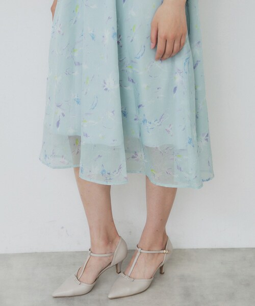 index（インデックス）の「シアーフラワーワンピース【洗濯機洗い可】（ワンピース・レディース・アイボリー系/グリーン系1/ネイビー系・40/38/42/36）」の22枚目の写真