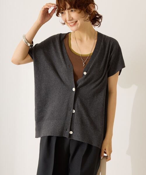 男女兼用】BIGボタンニット【グレー】 予約販売】カーディガン