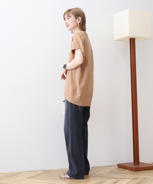 AMERICAN HOLIC（アメリカンホリック）の「Vネックニットカーディガン（カーディガン/ボレロ・レディース・杢グレー/ネイビー/チャコールグレー/キャメル・L/M）」の8枚目の写真