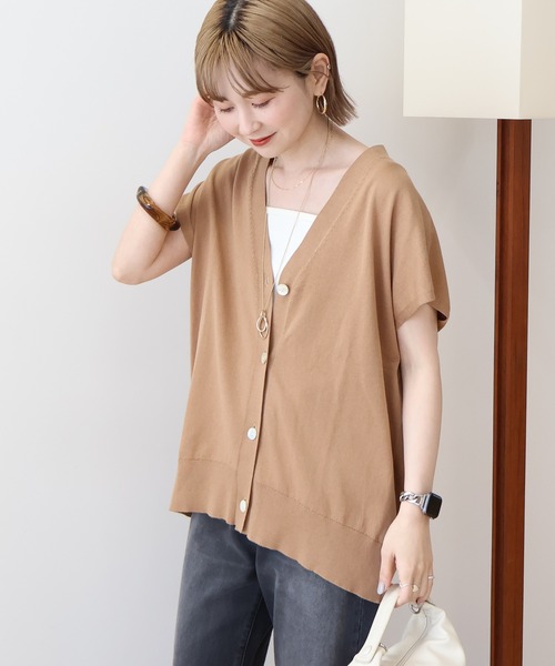 AMERICAN HOLIC（アメリカンホリック）の「Vネックニットカーディガン（カーディガン/ボレロ・レディース・杢グレー/ネイビー/チャコールグレー/キャメル・L/M）」の10枚目の写真