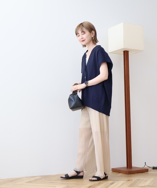 AMERICAN HOLIC（アメリカンホリック）の「Vネックニットカーディガン（カーディガン/ボレロ・レディース・杢グレー/ネイビー/チャコールグレー/キャメル・L/M）」の21枚目の写真