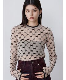 MURUA | フロッキーモノグラムシアートップス(Tシャツ/カットソー)