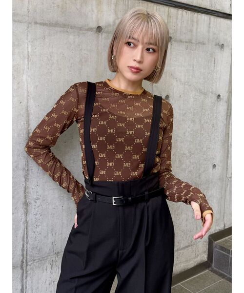 セール】フロッキーモノグラムシアートップス（Tシャツ