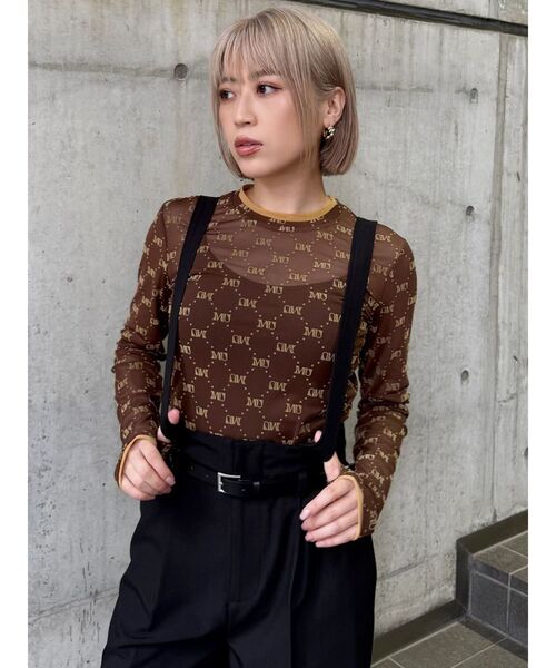 セール】フロッキーモノグラムシアートップス（Tシャツ