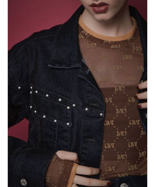 MURUA（ムルーア）の「フロッキーモノグラムシアートップス（Tシャツ/カットソー・レディース・ブラック/ブラウン/ベージュ・FREE）」の10枚目の写真