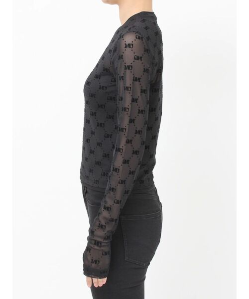 MURUA（ムルーア）の「フロッキーモノグラムシアートップス（Tシャツ/カットソー・レディース・ブラック/ブラウン/ベージュ・FREE）」の7枚目の写真