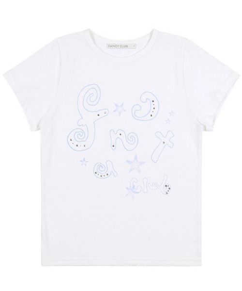 FANCY CLUB(ファンシークラブ)の「A'GEM/9 × .kom 『FANCY CLUB/ファンシークラブ』 Gliter Mazy Logo Tee/グリッター Mazy ロゴ TEE(Tシャツ/カットソー・レディース・ホワイト/ブラック・FREE)」の16枚目の写真