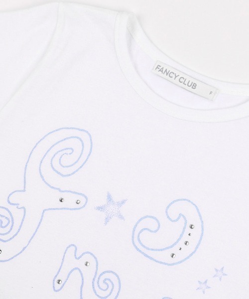 FANCY CLUB(ファンシークラブ)の「A'GEM/9 × .kom 『FANCY CLUB/ファンシークラブ』 Gliter Mazy Logo Tee/グリッター Mazy ロゴ TEE(Tシャツ/カットソー・レディース・ホワイト/ブラック・FREE)」の18枚目の写真