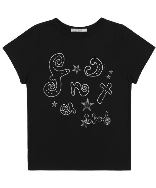 tシャツ A'GEM/9 × .kom 「FANCY CLUB/ファンシークラブ」 Gliter Mazy Logo Tee/グリッター Mazy ロ A'GEM/9 × .kom 『FANCY CLUB/ファンシークラブ』 Gliter Mazy