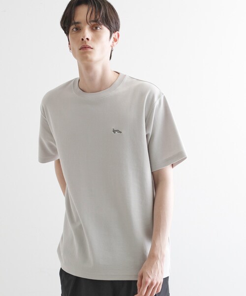 tk.TAKEO KIKUCHI（ティーケータケオキクチ）の「ウサギ刺繍 鹿の子クルーカットソー（Tシャツ/カットソー・メンズ・ブラック/ネイビー/ホワイト/ライトグレー・02/03/04）」の4枚目の写真