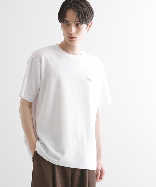 tk.TAKEO KIKUCHI（ティーケータケオキクチ）の「ウサギ刺繍 鹿の子クルーカットソー（Tシャツ/カットソー・メンズ・ブラック/ネイビー/ホワイト/ライトグレー・02/03/04）」の5枚目の写真