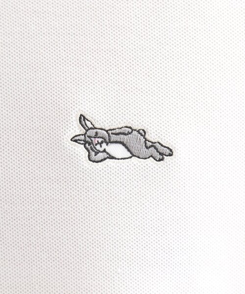 tk.TAKEO KIKUCHI（ティーケータケオキクチ）の「ウサギ刺繍 鹿の子クルーカットソー（Tシャツ/カットソー・メンズ・ブラック/ネイビー/ホワイト/ライトグレー・02/03/04）」の8枚目の写真