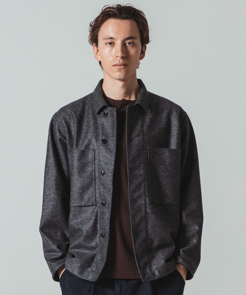 Jackman(ジャックマン)の「Comp Wool BB Shirt(その他トップス・メンズ・ブラック系その他3/ネイビー・MEDIUM/LARGE)」の1枚目の写真