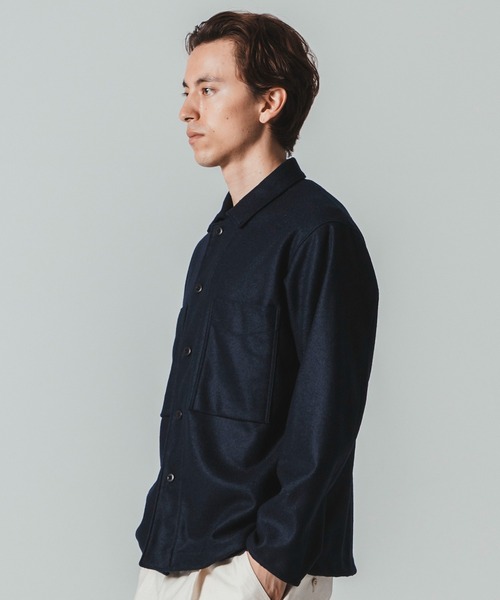 Jackman(ジャックマン)の「Comp Wool BB Shirt(その他トップス・メンズ・ブラック系その他3/ネイビー・MEDIUM/LARGE)」の5枚目の写真
