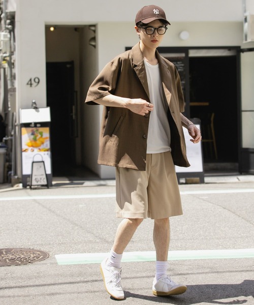 SENSE OF PLACE by URBAN RESEARCH（センスオブプレイスバイアーバンリサーチ）の「ワイドバギーショーツ（その他パンツ・メンズ・ベージュ/ブラック・MEDIUM/LARGE）」の14枚目の写真