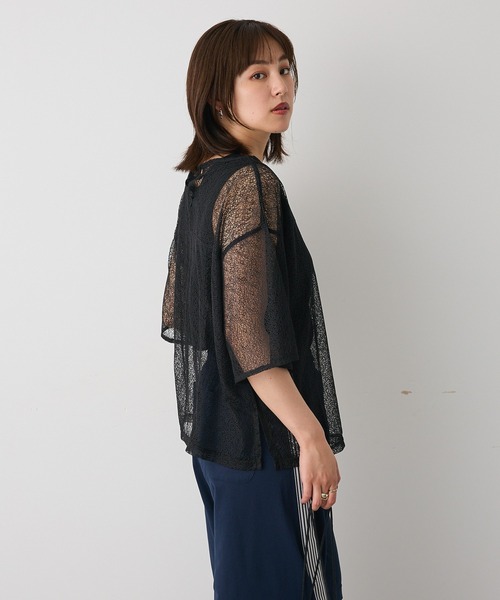 CRAFT STANDARD BOUTIQUE(クラフトスタンダードブティック)の「レースワイドTブラウス◆(シャツ/ブラウス・レディース・ブラック/ホワイト・FREE)」の11枚目の写真