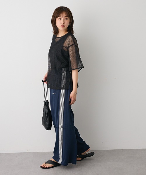CRAFT STANDARD BOUTIQUE(クラフトスタンダードブティック)の「レースワイドTブラウス◆(シャツ/ブラウス・レディース・ブラック/ホワイト・FREE)」の6枚目の写真