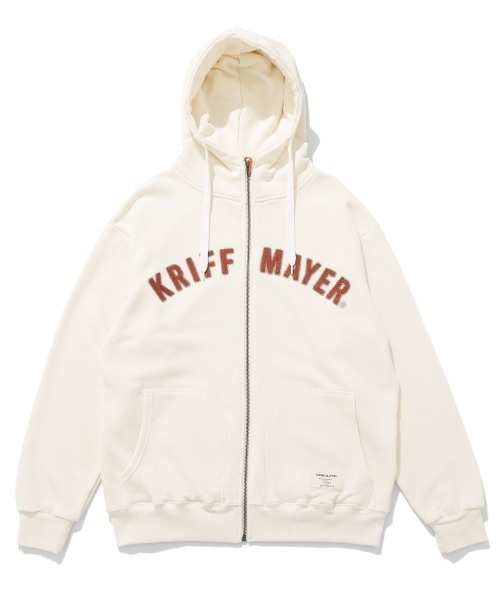 KRIFF MAYER(クリフメイヤー)の「ざっくり裏毛刺繍ジップパーカー(パーカー・メンズ・グレー/イエロー/ナチュラル/カラフル/ブラック・LARGE/X-LARGE/MEDIUM)」の3枚目の写真