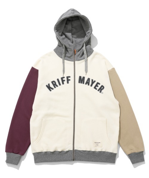 KRIFF MAYER(クリフメイヤー)の「ざっくり裏毛刺繍ジップパーカー(パーカー・メンズ・グレー/イエロー/ナチュラル/カラフル/ブラック・LARGE/X-LARGE/MEDIUM)」の5枚目の写真