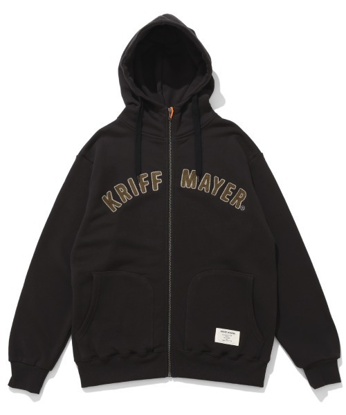 KRIFF MAYER(クリフメイヤー)の「ざっくり裏毛刺繍ジップパーカー(パーカー・メンズ・グレー/イエロー/ナチュラル/カラフル/ブラック・LARGE/X-LARGE/MEDIUM)」の2枚目の写真