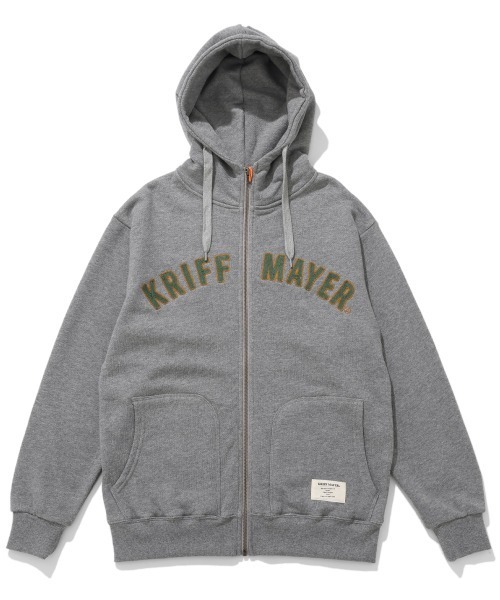 KRIFF MAYER(クリフメイヤー)の「ざっくり裏毛刺繍ジップパーカー(パーカー・メンズ・グレー/イエロー/ナチュラル/カラフル/ブラック・LARGE/X-LARGE/MEDIUM)」の14枚目の写真