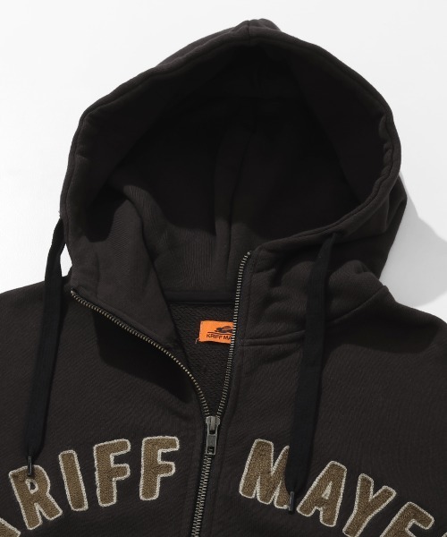 KRIFF MAYER(クリフメイヤー)の「ざっくり裏毛刺繍ジップパーカー(パーカー・メンズ・グレー/イエロー/ナチュラル/カラフル/ブラック・LARGE/X-LARGE/MEDIUM)」の7枚目の写真