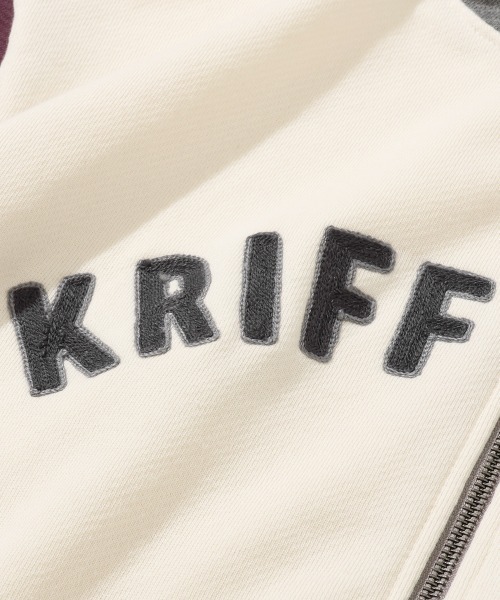 KRIFF MAYER(クリフメイヤー)の「ざっくり裏毛刺繍ジップパーカー(パーカー・メンズ・グレー/イエロー/ナチュラル/カラフル/ブラック・LARGE/X-LARGE/MEDIUM)」の18枚目の写真