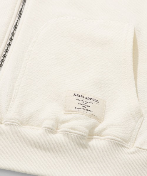 KRIFF MAYER(クリフメイヤー)の「ざっくり裏毛刺繍ジップパーカー(パーカー・メンズ・グレー/イエロー/ナチュラル/カラフル/ブラック・LARGE/X-LARGE/MEDIUM)」の17枚目の写真