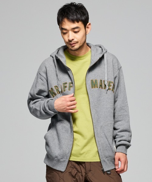KRIFF MAYER(クリフメイヤー)の「ざっくり裏毛刺繍ジップパーカー(パーカー・メンズ・グレー/イエロー/ナチュラル/カラフル/ブラック・LARGE/X-LARGE/MEDIUM)」の10枚目の写真