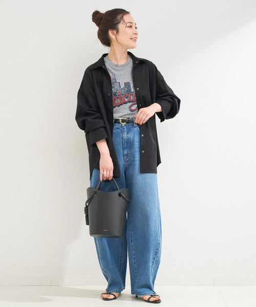 Simplicite（サンプリシテ）の「スウェードライクシャツ（シャツ/ブラウス・レディース・ブラック/キャメル・FREE）」の12枚目の写真