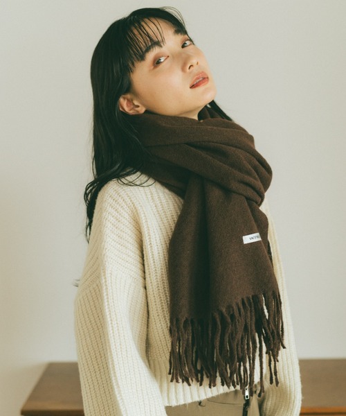 専用プリーツプリーズ ケーブル転写 フリンジストール マフラー ベージュ PLEATS PLEASE ISSEY MIYAKE - 美品 プリーツプリーズ イッセイ