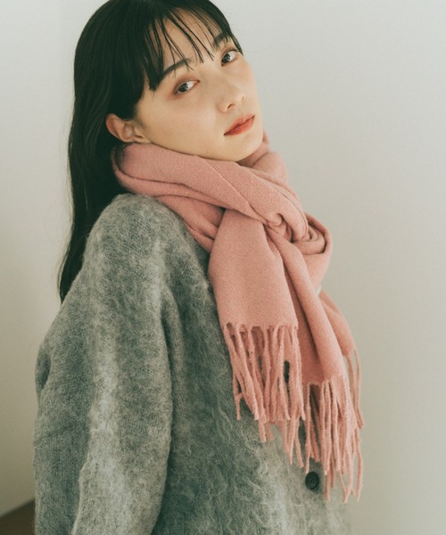 VANNIE U(ヴァニーユー)の「ベーシックフリンジマフラー/ストール(マフラー・レディース・ブルー/アイボリー/ブラウン/ピンク/レッド・FREE)」の18枚目の写真