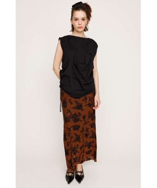 SLY（スライ）の「BOAT NECK TUCK TOPS ボートネック タック トップス 夏服（Tシャツ/カットソー・レディース・ブラック/ライトブラック/ホワイト・FREE）」の7枚目の写真