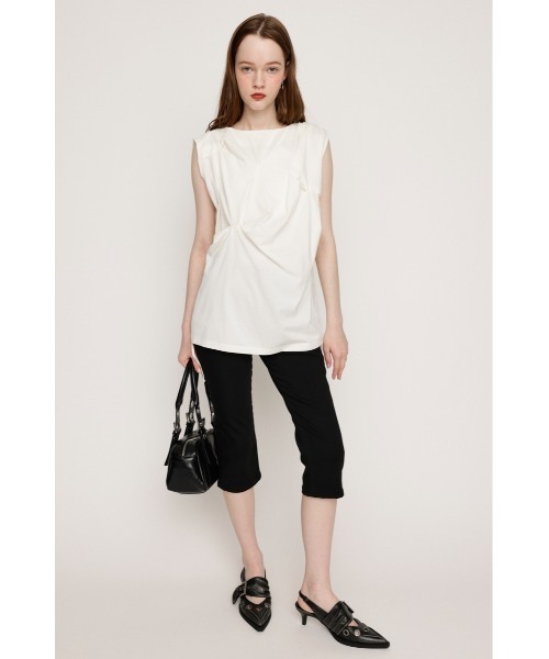 SLY（スライ）の「BOAT NECK TUCK TOPS ボートネック タック トップス 夏服（Tシャツ/カットソー・レディース・ブラック/ライトブラック/ホワイト・FREE）」の13枚目の写真