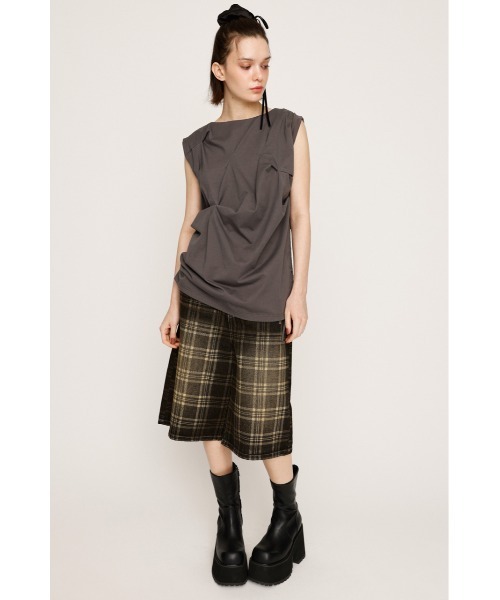 SLY（スライ）の「BOAT NECK TUCK TOPS ボートネック タック トップス 夏服（Tシャツ/カットソー・レディース・ブラック/ライトブラック/ホワイト・FREE）」の10枚目の写真