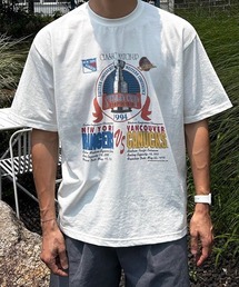 NOWLE | 【NOWLE】ヴィンテージライク アメリカン クラシック プリント 半袖 Tシャツ(Tシャツ/カットソー)