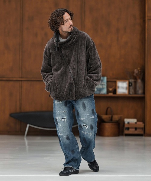 CAMBIO(カンビオ)の「mj10872-Wave Zipper Reversible Jacket リバーシブルジャケット(その他アウター・メンズ・ブラック系その他/ブラウン系その他/スミクロ/ベージュ系その他・S/M/L)」の15枚目の写真