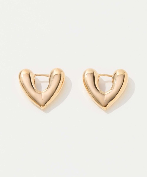 ANNIKA INEZ（アニカイネズ）の「ANNIKA INEZ Heart Hoops, Sml アニカ イネズ ハートフープ ピアス スモール（ピアス（両耳用）・レディース・ゴールド・FREE）」の3枚目の写真