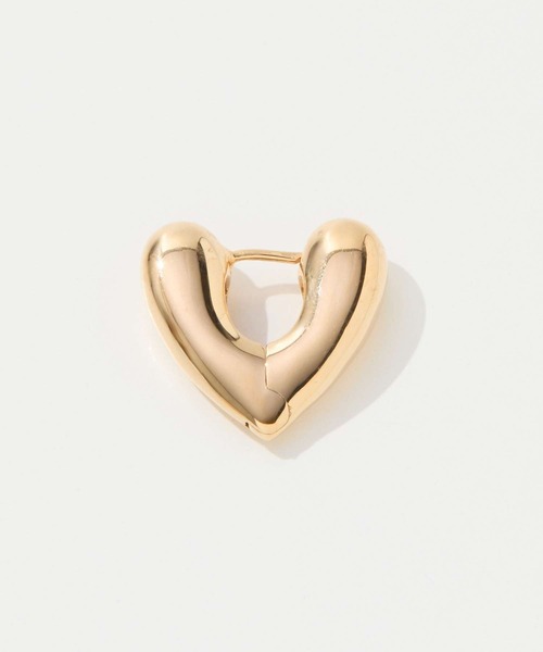ANNIKA INEZ（アニカイネズ）の「ANNIKA INEZ Heart Hoops, Sml アニカ イネズ ハートフープ ピアス スモール（ピアス（両耳用）・レディース・ゴールド・FREE）」の4枚目の写真