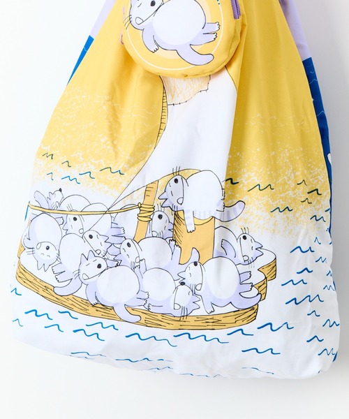 salle de bal（サルデバル）の「【 11ぴきのねこ 】  エコバッグ WNI（エコバッグ/サブバッグ・レディース・イエロー/ホワイト・FREE）」の10枚目の写真